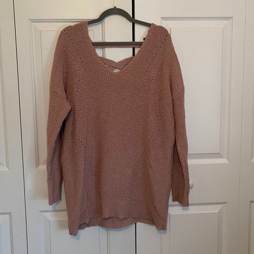 Torrid like new pink sweater with strappy back
